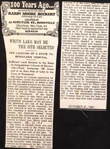 white lake site state tuberculosis hospital littauer oct 31 1901