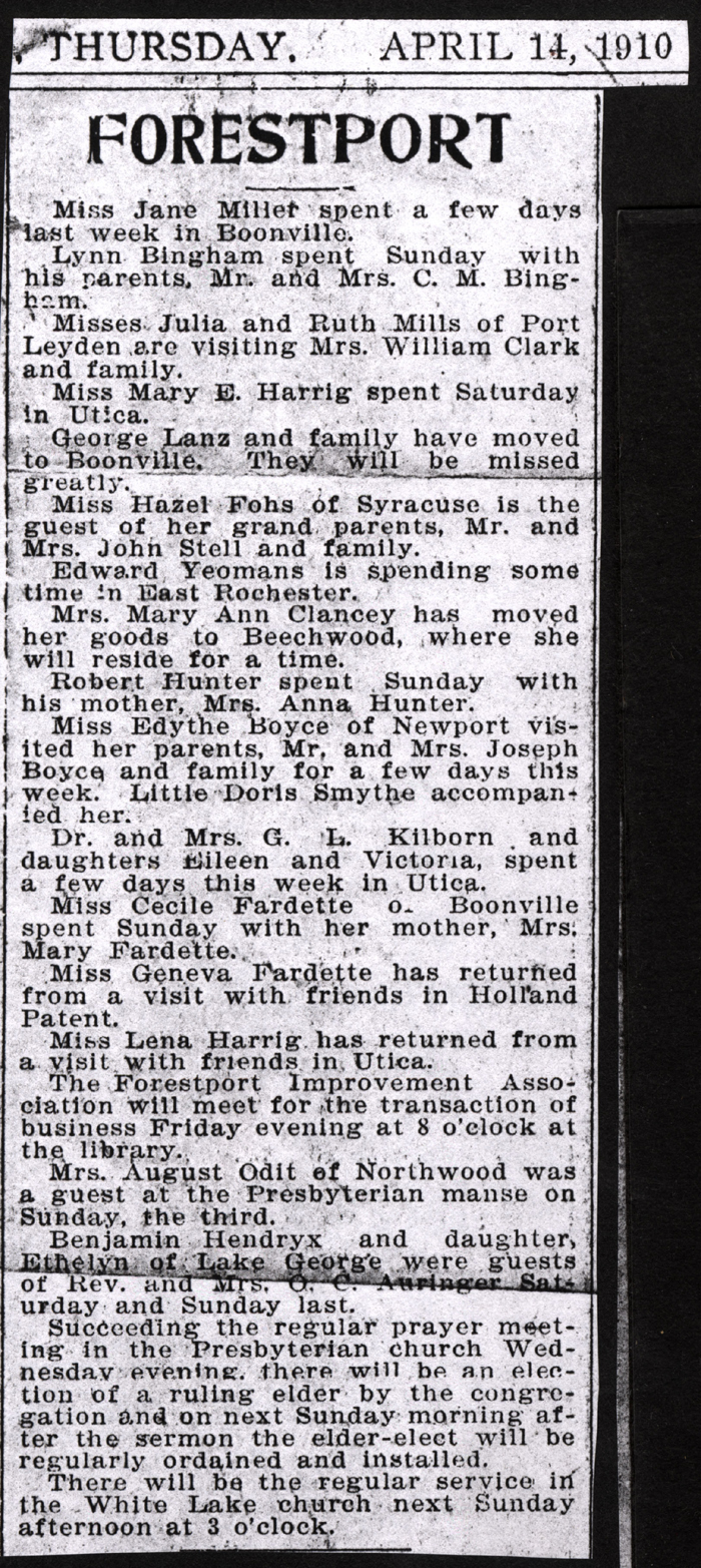 forestport news boonville herald april 14 1910