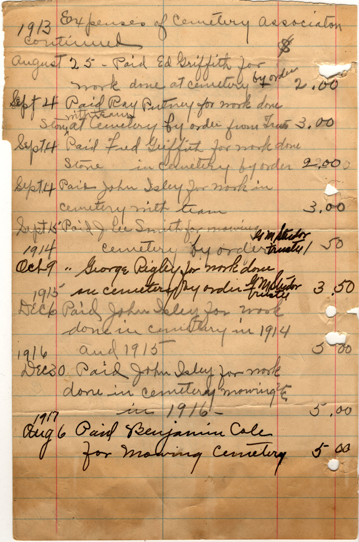 white lake cemetery association document 1910 002