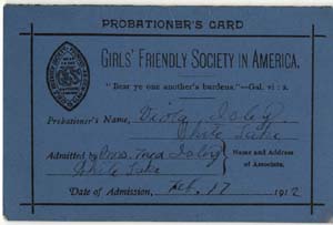 girls friendly society card isley viola isley mrs fred feb 17 1912