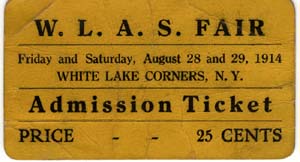 white lake fair ticket 1914