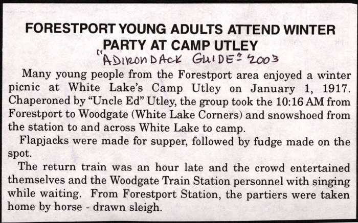 forestport young adults attend winter party at camp utley jan 1 1917