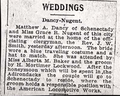 dancy matthew nugent grace married 1920