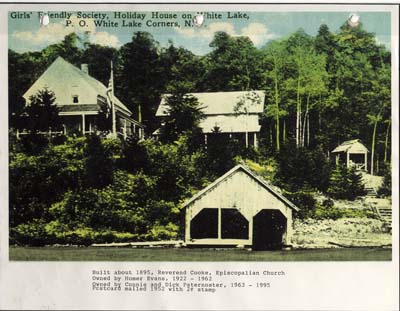 girls friendly society house on white lake post card 1922