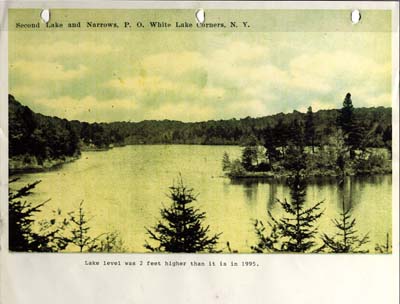 second lake and narrows white lake corners post card 1923