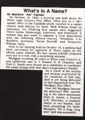 whats in a name white lake corners post office oct 12 1923