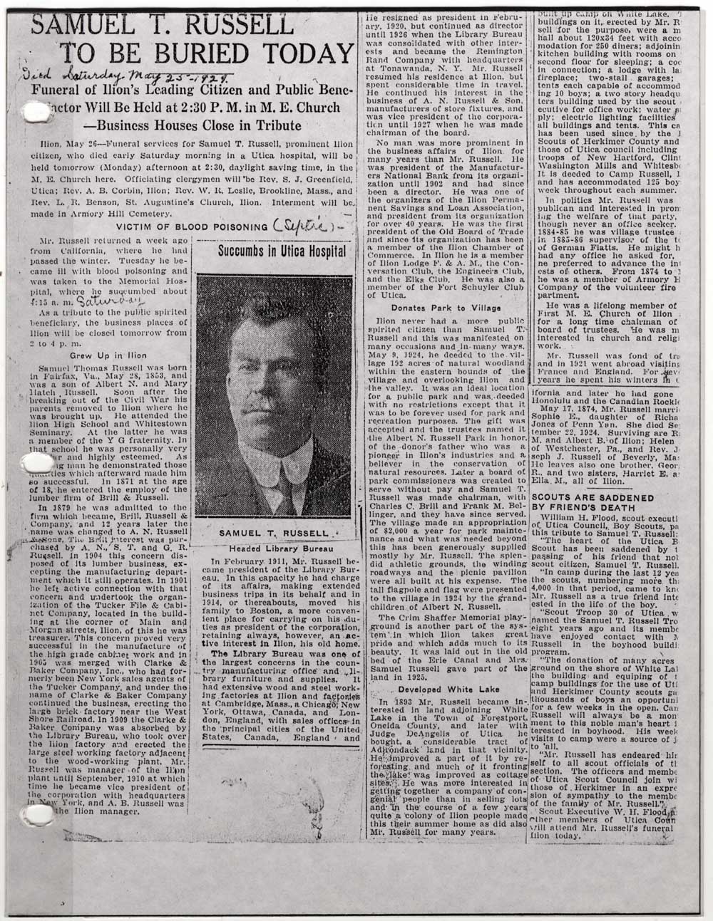 russell samuel t obit may 25 1929 005 funeral may 26 1929
