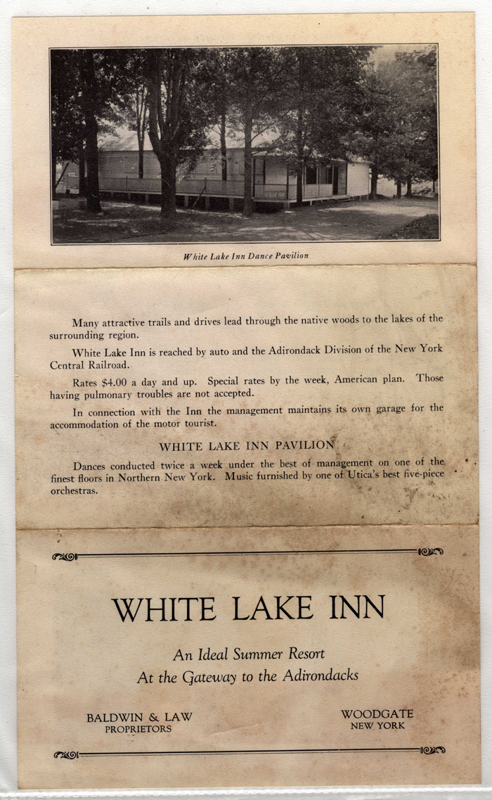 white lake inn baldwin and law proprietors advertisement 1929 front