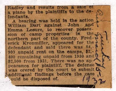 dart lesure camp property hearing march 15 1932