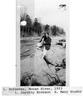 mckeever photo at moose river of dorothy bronson and mary studor 1933