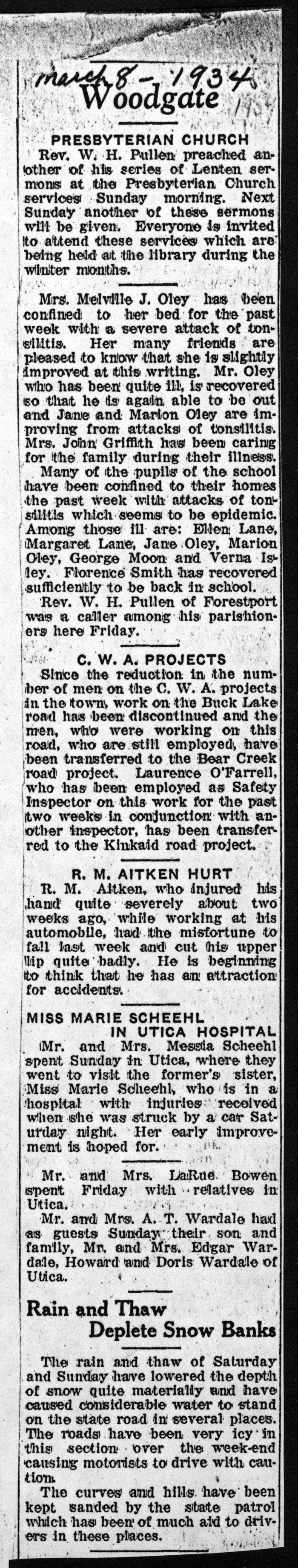 woodgate news march 8 1934