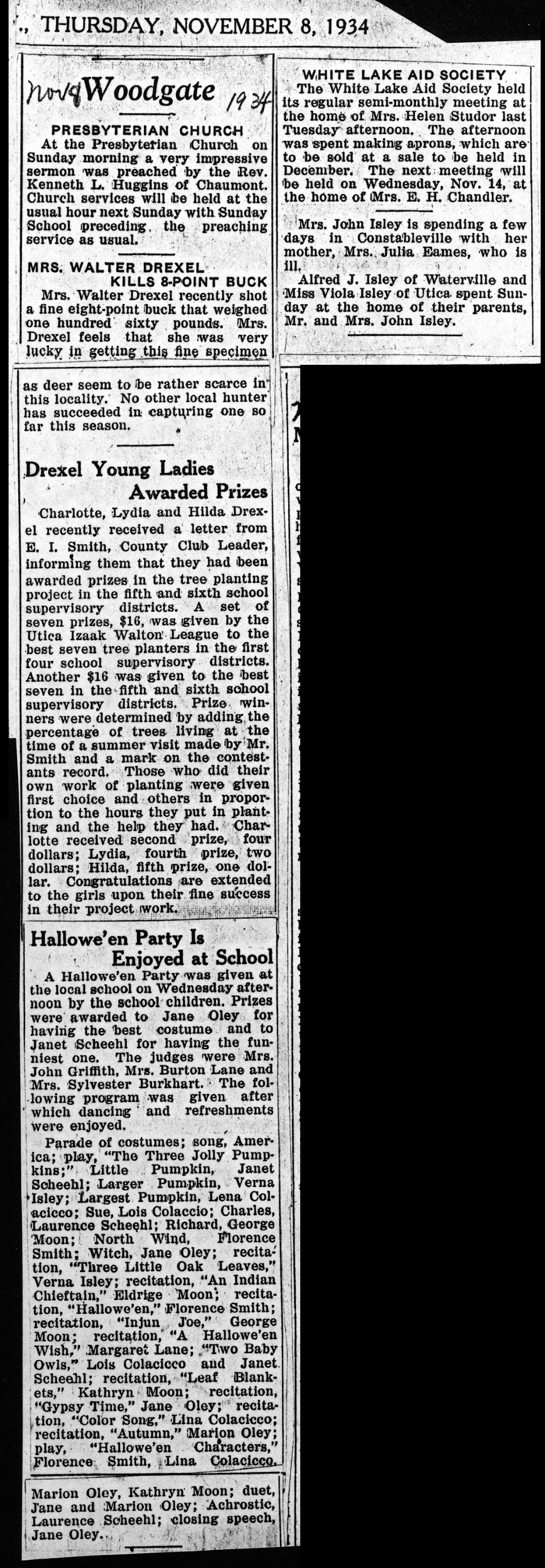 woodgate news november 8 1934