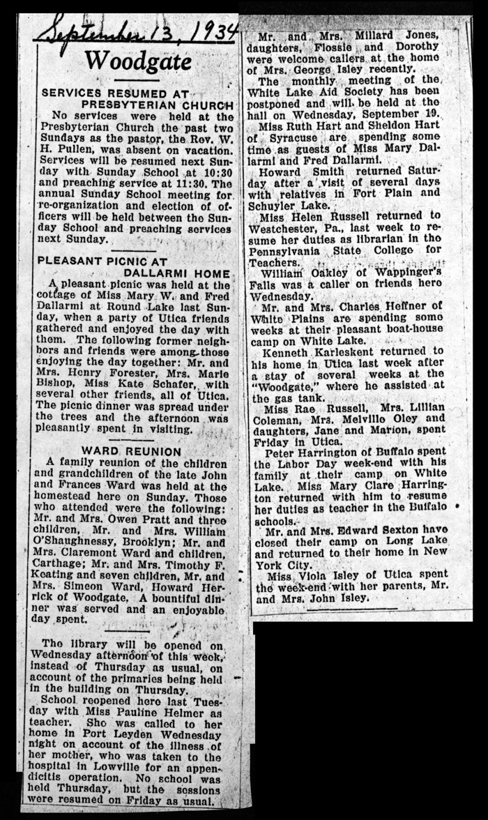 woodgate news september 13 1934