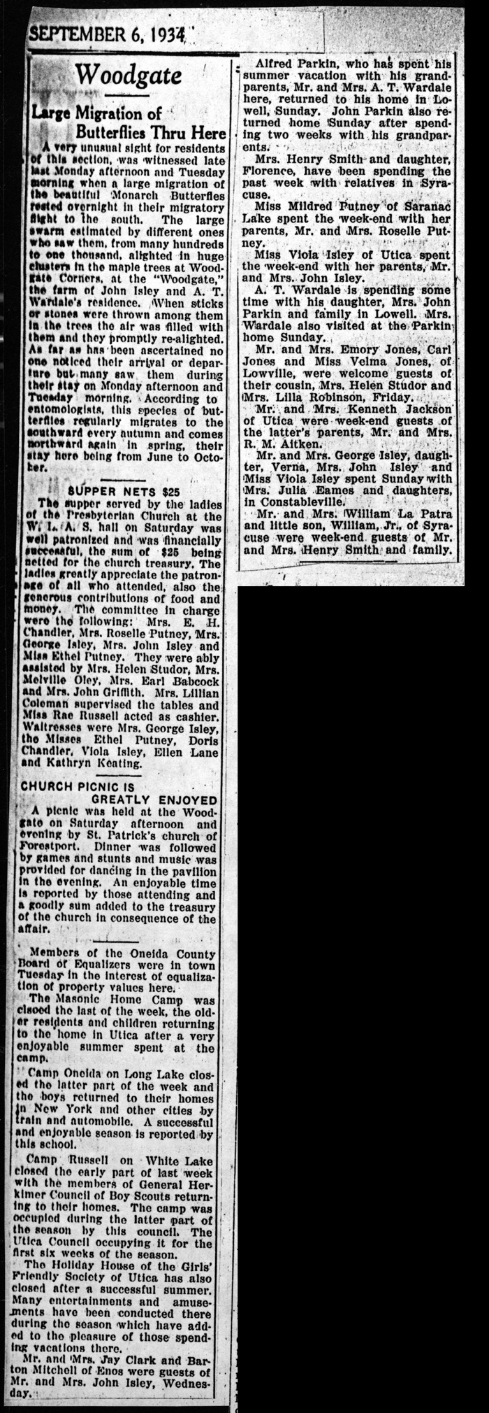 woodgate news september 6 1934