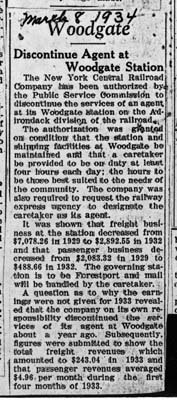 discontinue agent at woodgate station march 8 1934