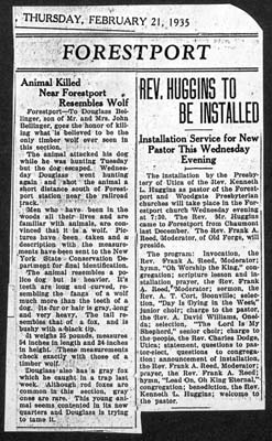 reverend huggins to be installed forestport february 21 1935