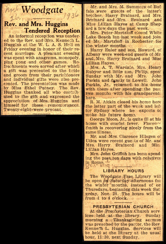 woodgate news november 26 1936