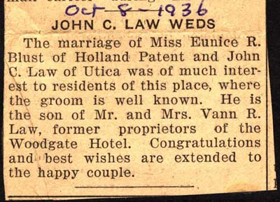law john c and blust eunice r married october 1936