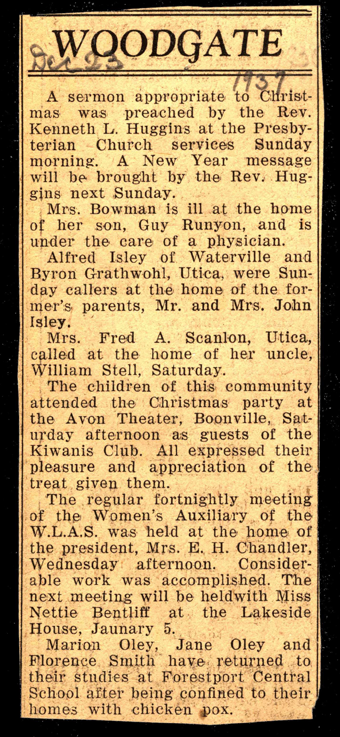 woodgate news december 23 1937