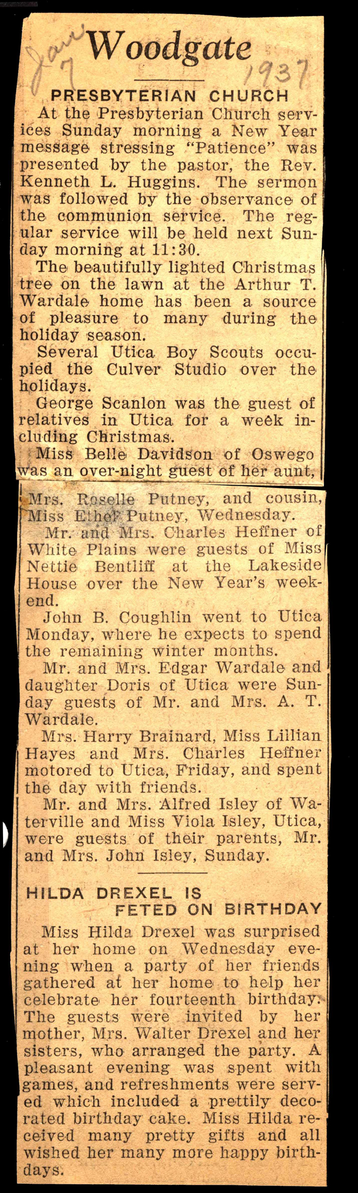 woodgate news january 7 1937