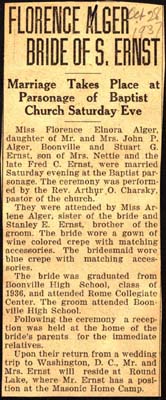 ernst stuart g and alger florence elnora married october 28 1937