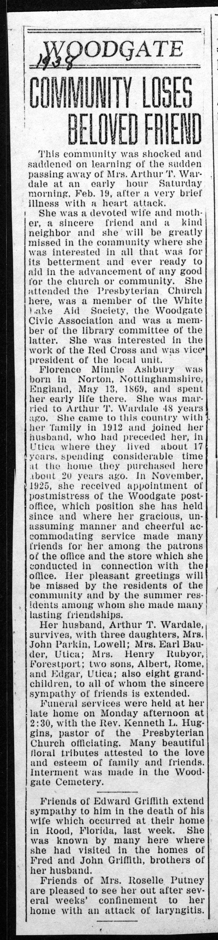 wardale florence minnie ashbury wife of arthur t obit february 19 1938 001
