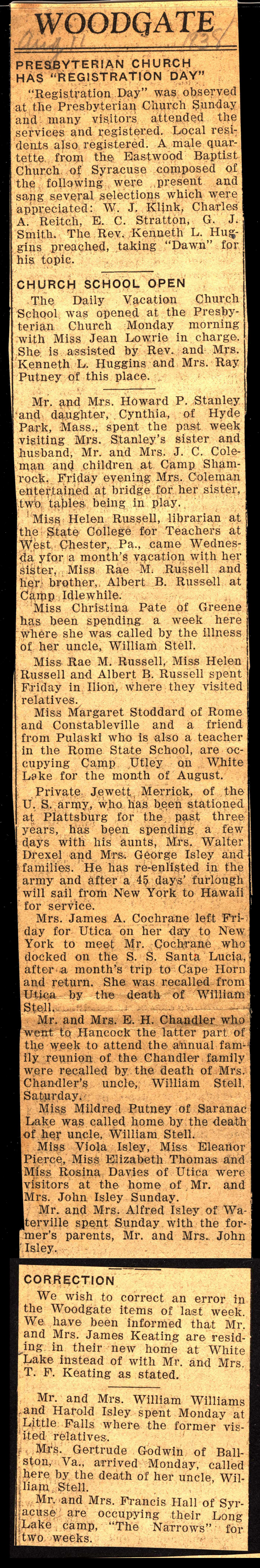 woodgate news august 11 1938