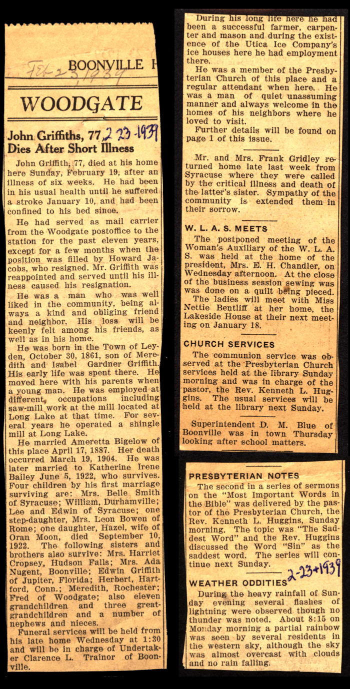 woodgate news february 23 1939