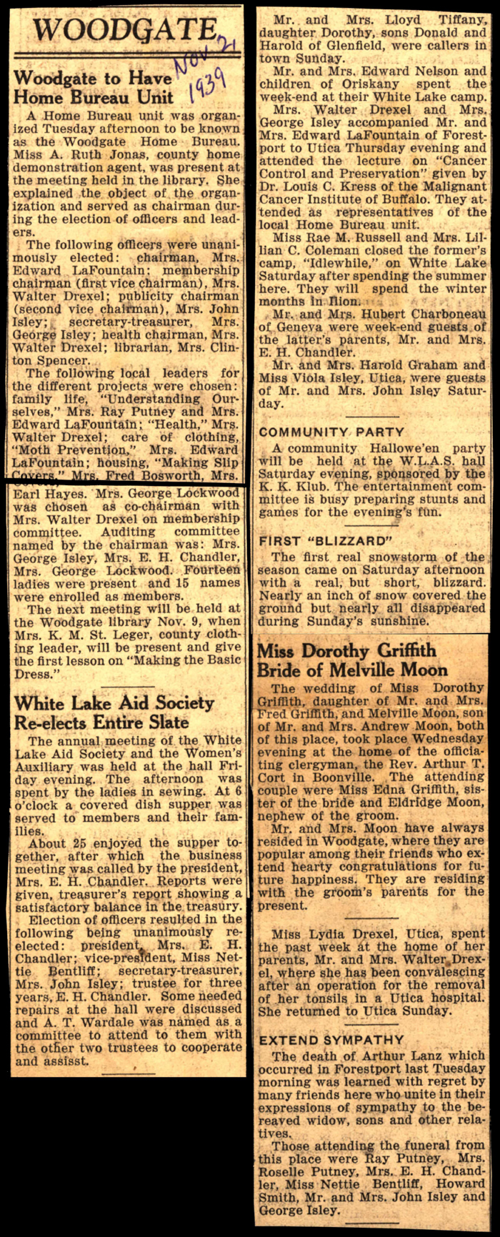 woodgate news november 2 1939