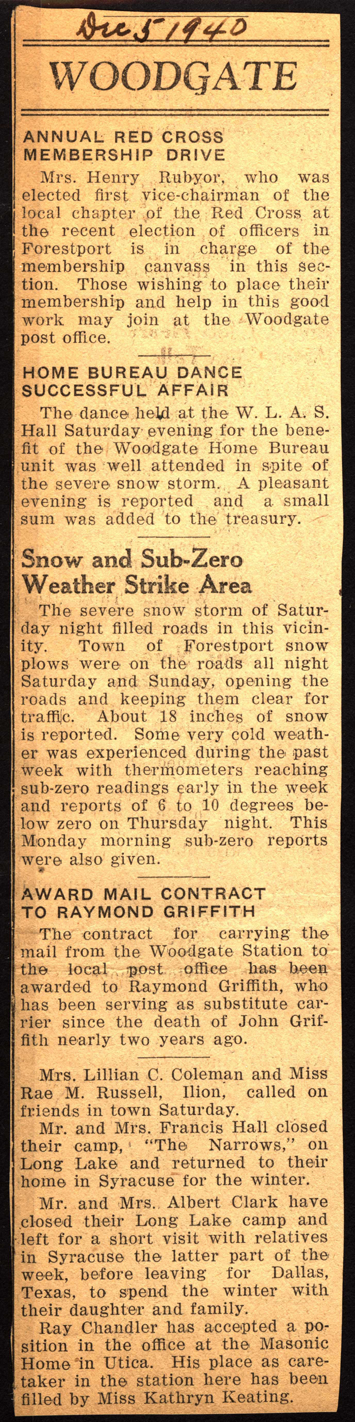 woodgate news december 5 1940