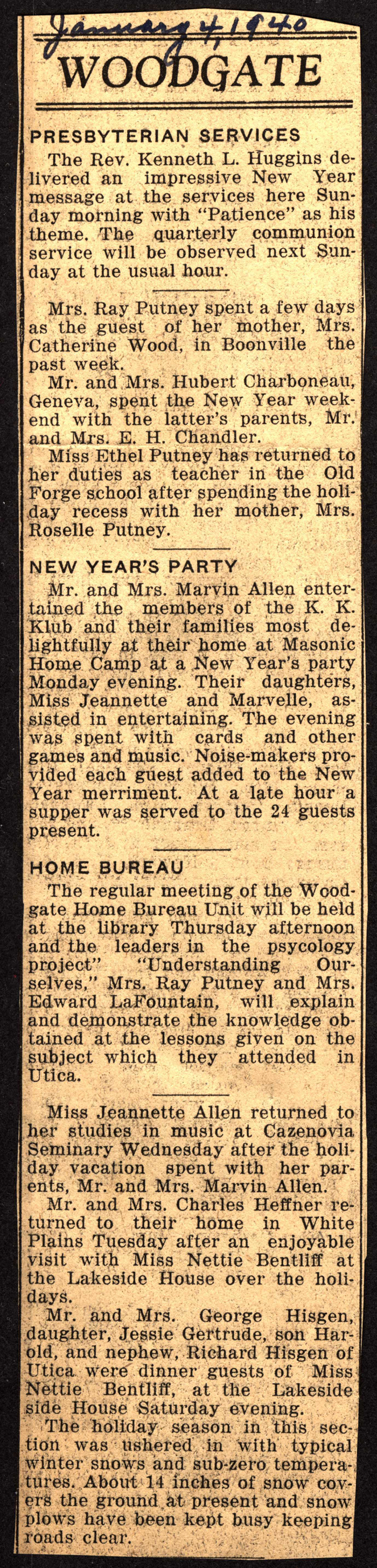 woodgate news january 4 1940