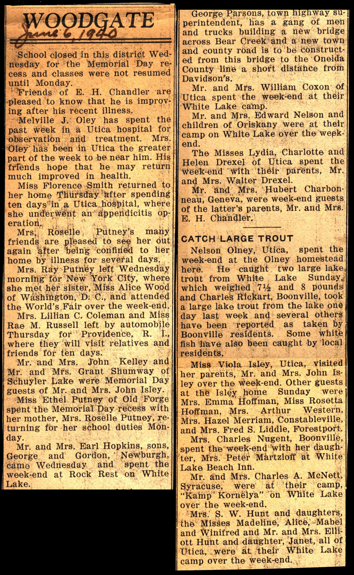 woodgate news june 6 1940