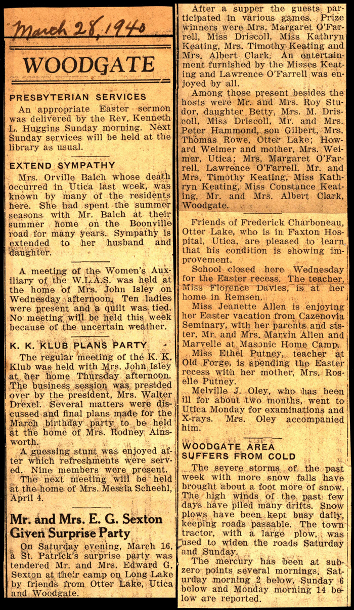 woodgate news march 28 1940