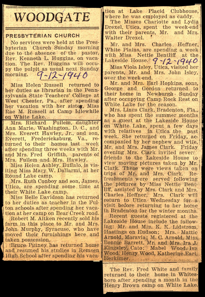 woodgate news september 12 1940