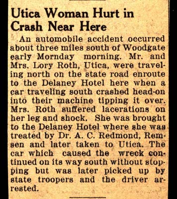 utica woman hurt in crash near here august 1940