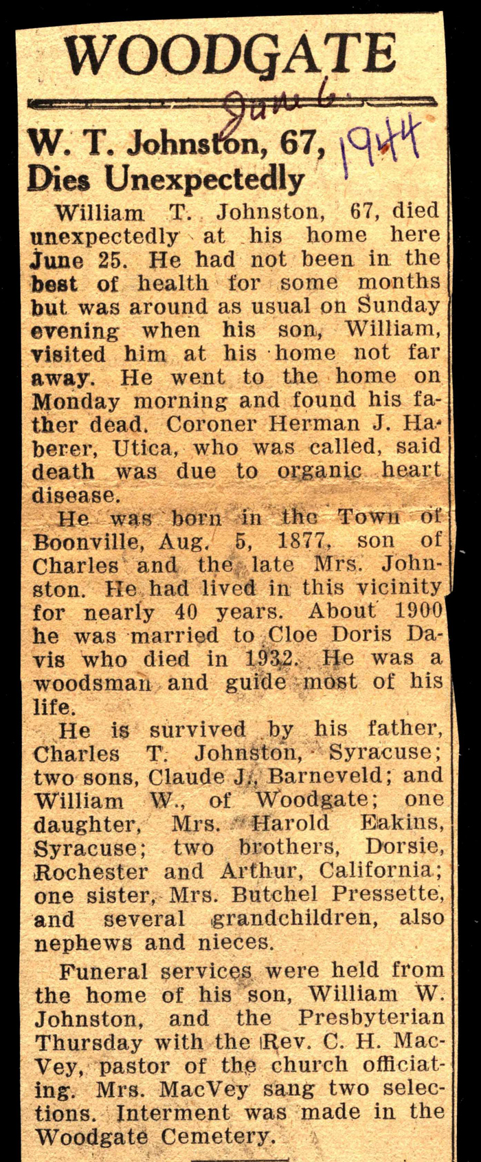 johnston william t husband of cloe doris davis obit june 25 1944