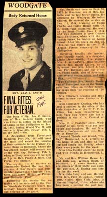 sgt leo e smith son of oscar and isabelle smith obit january 22 1945