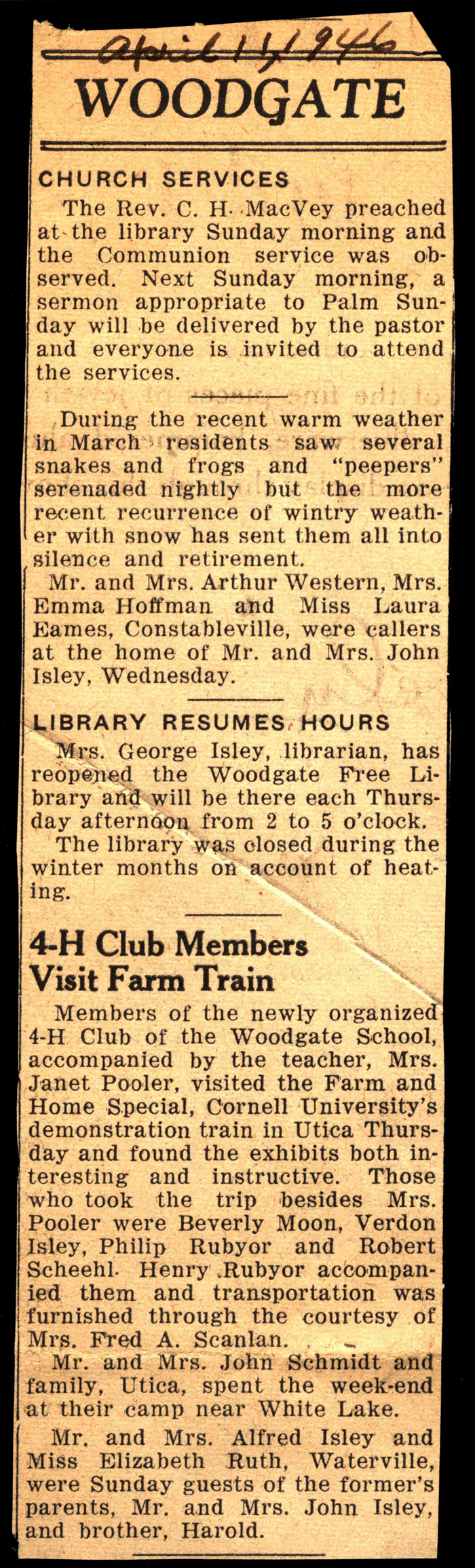 woodgate news april 11 1946