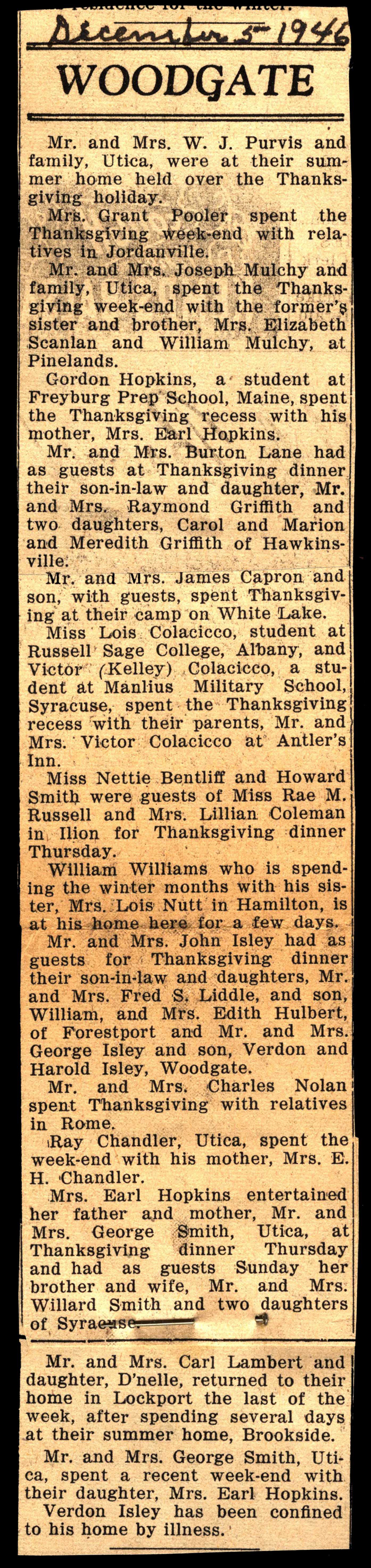 woodgate news december 5 1946