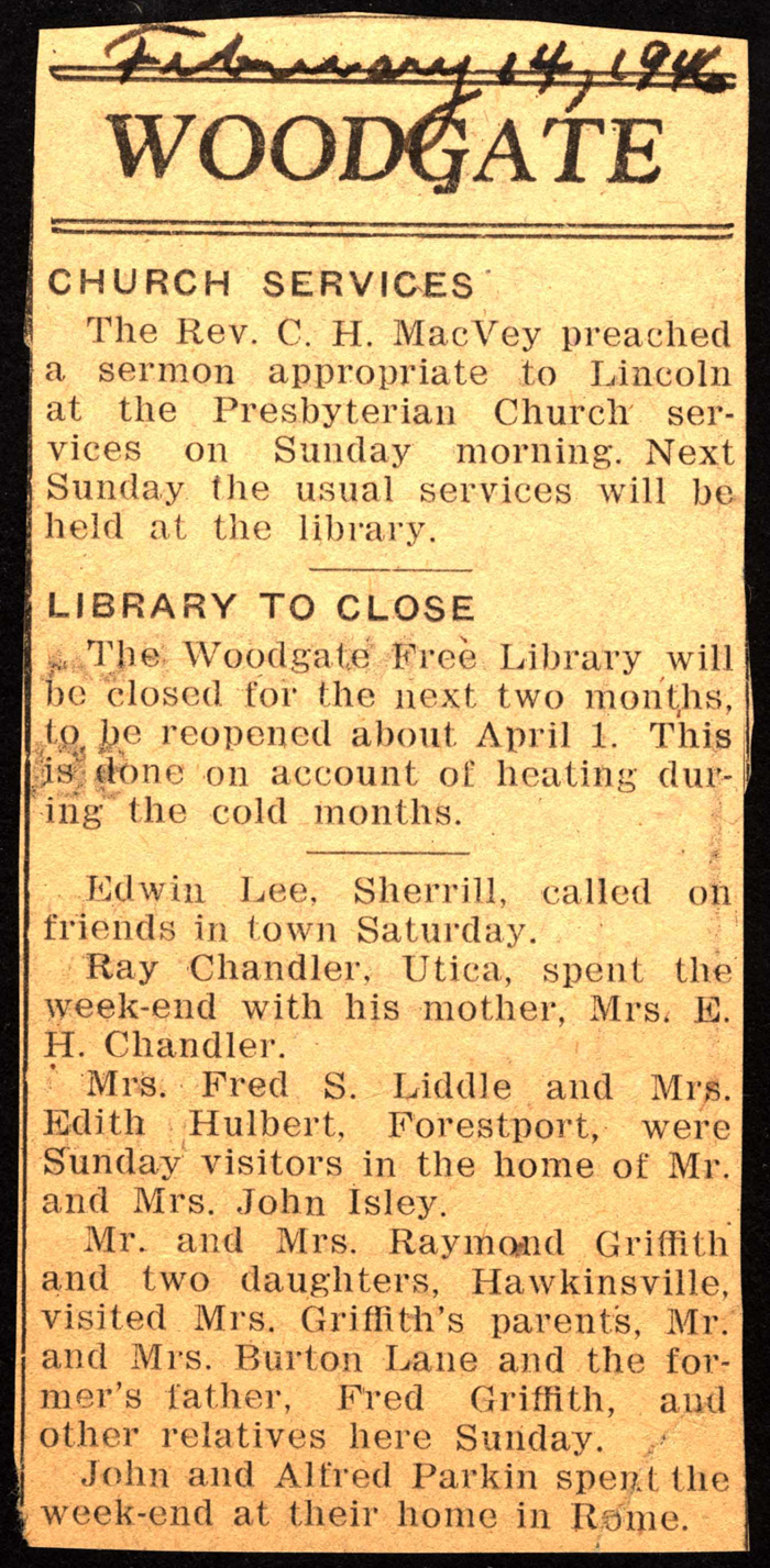 woodgate news february 14 1946