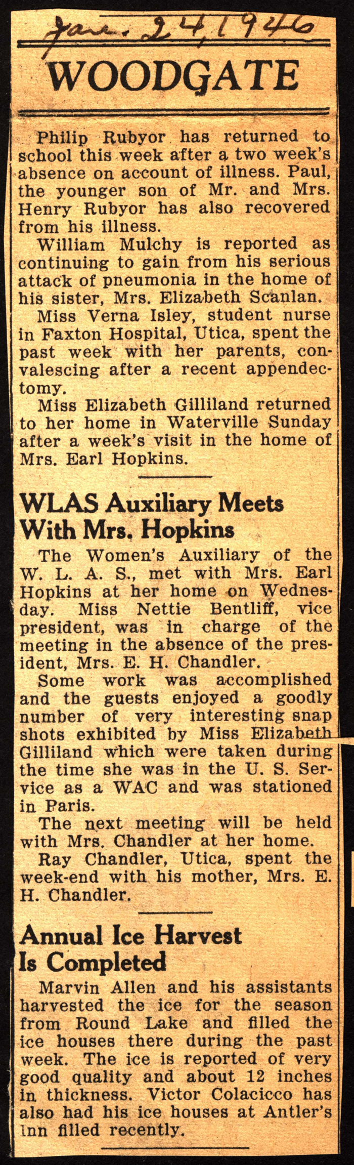 woodgate news january 24 1946