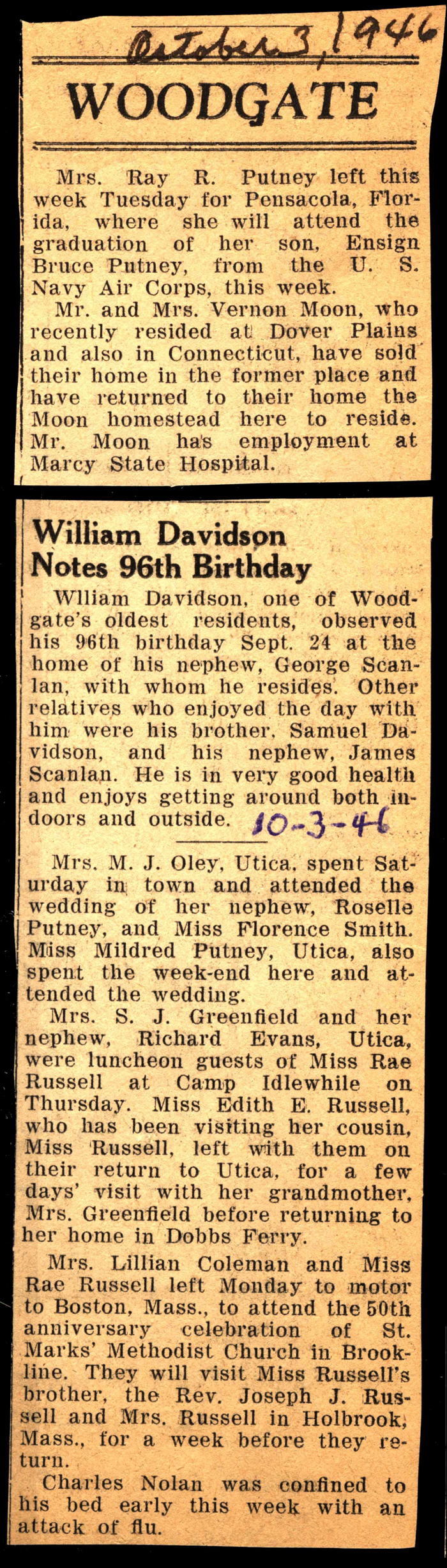 woodgate news october 3 1946