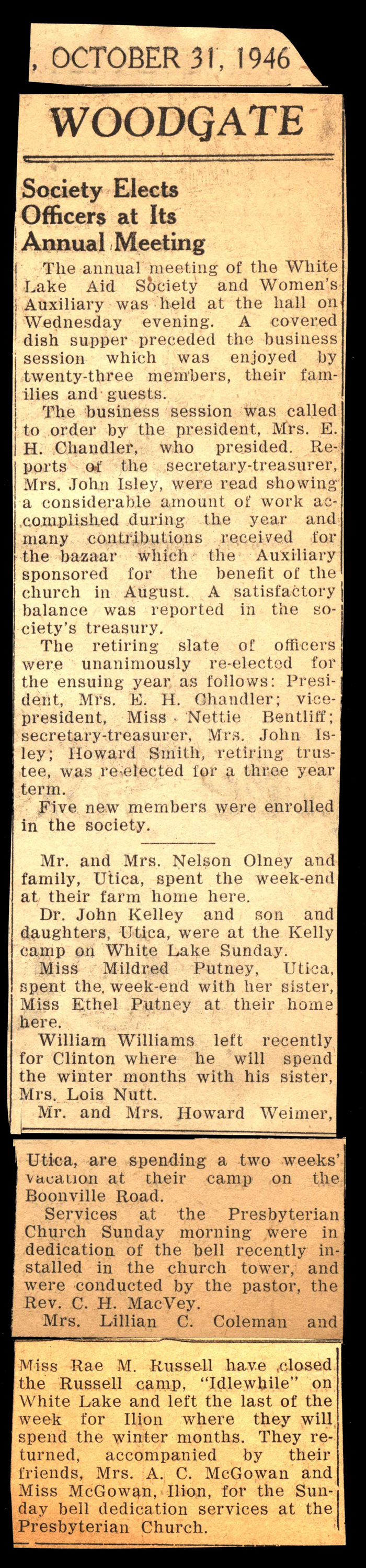 woodgate news october 31 1946