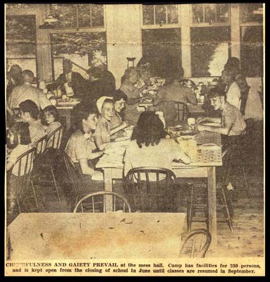 masonic home camp at round lake in woodgate photo of camp mess hall august 25 1946