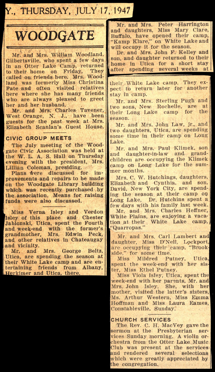 woodgate news july 17 1947