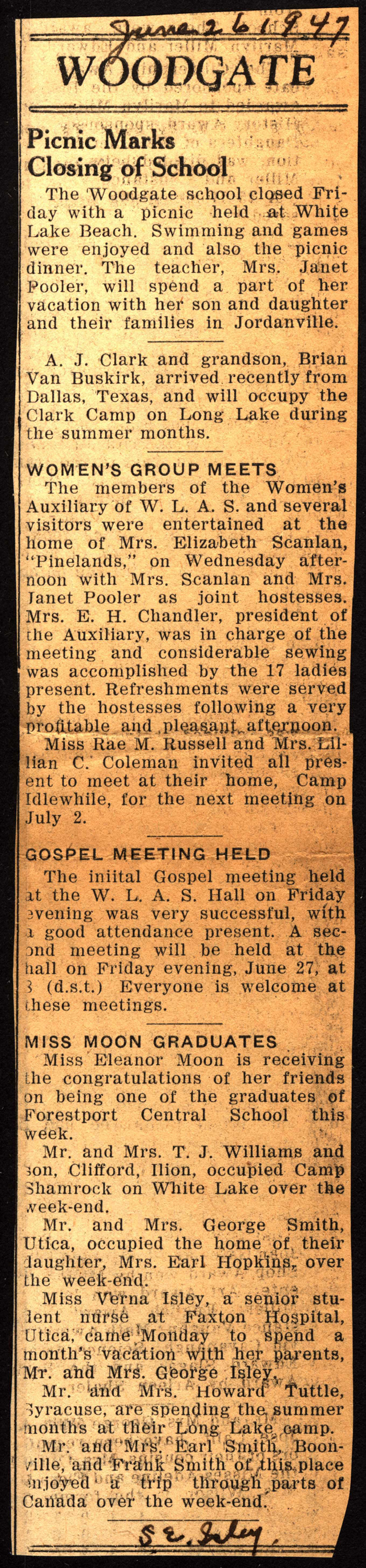 woodgate news june 26 1947