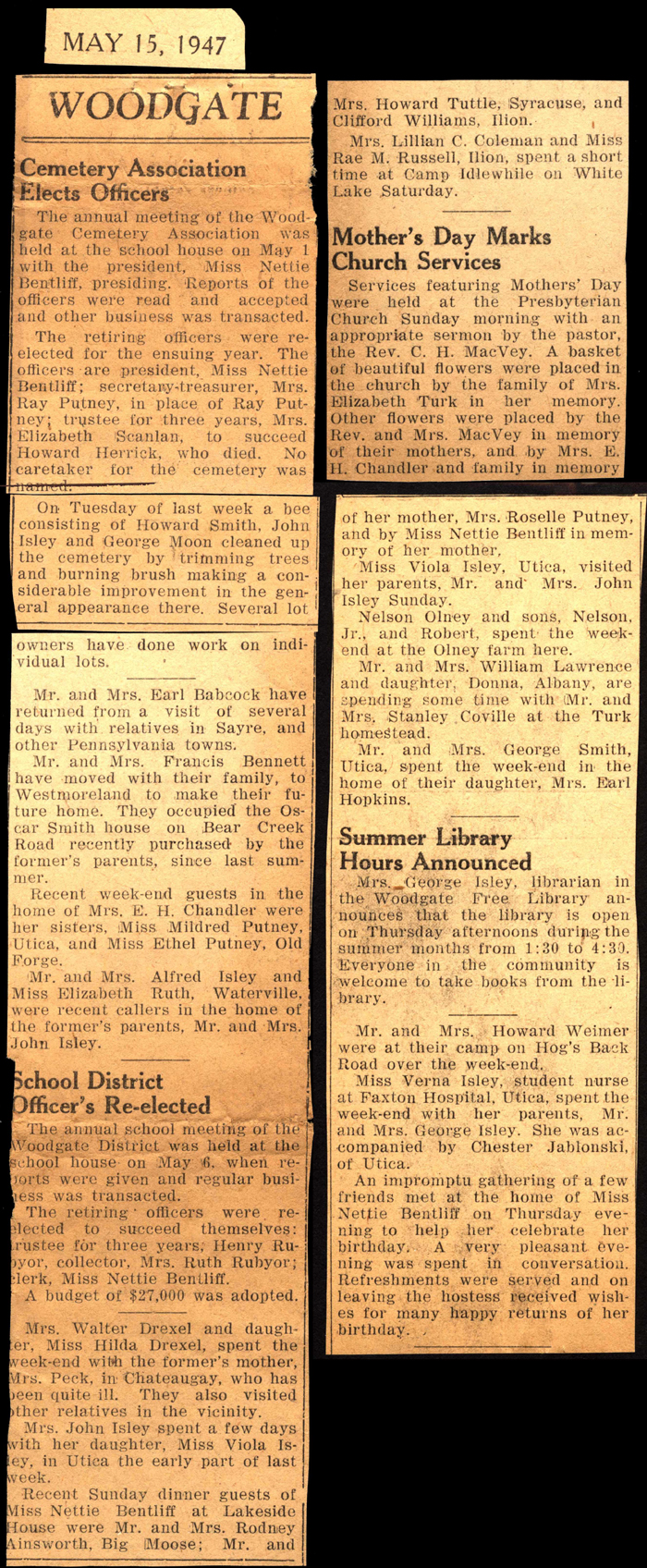 woodgate news may 15 1947