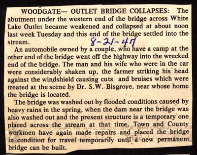 woodgate outlet bridge collapses august 21 1947