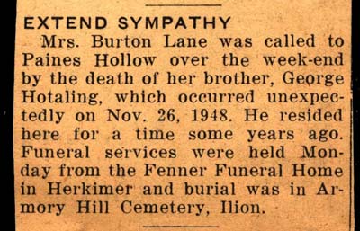 hotaling george brother of mrs burton lane obit november 26 1948