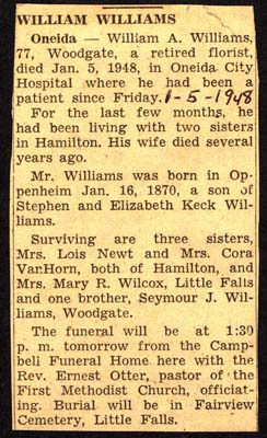 williams william a son of stephen and elizabeth keck williams obit january 5 1948